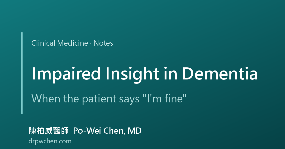 Impaired insight in dementia notes cover