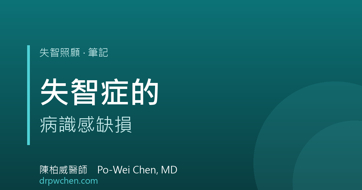 失智症病識感缺損筆記 封面
