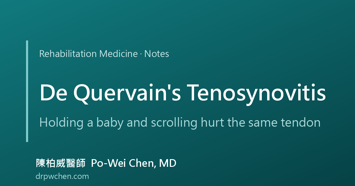 De Quervain's de Quervain disease stenosing tenosynovitis notes cover