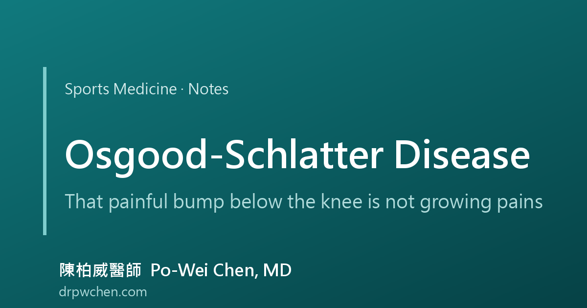 Osgood-Schlatter disease tibial tubercle apophysitis notes cover