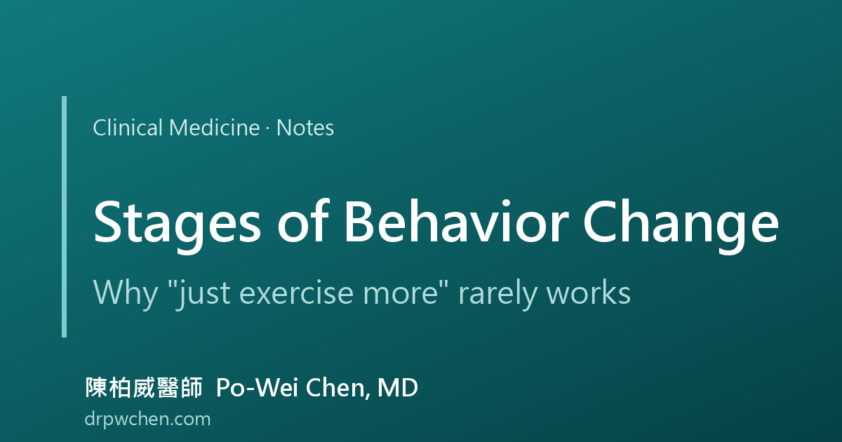Notes on the five stages of behavior change cover