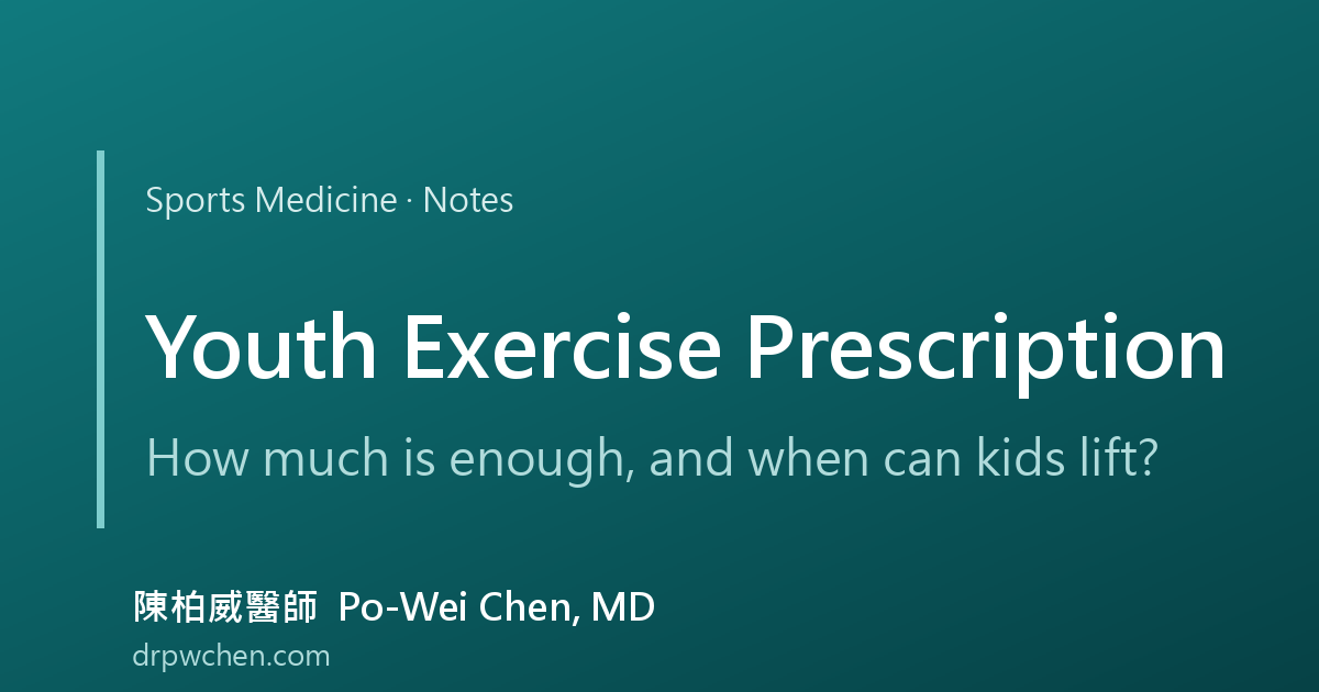 child and youth exercise prescription notes cover